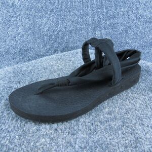 Skechers Yoga Foam Women Thong Sandal Shoes‎ Black Fabric Size 6 Medium